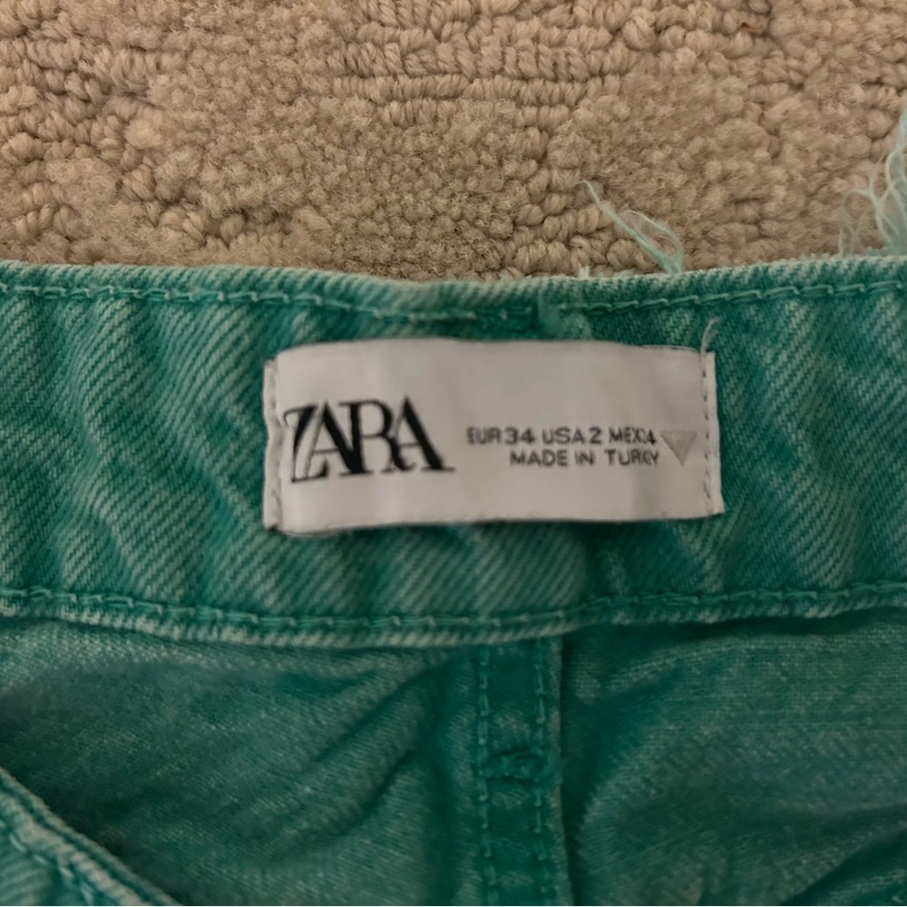 Zara Green Flare & Wide Leg Jeans